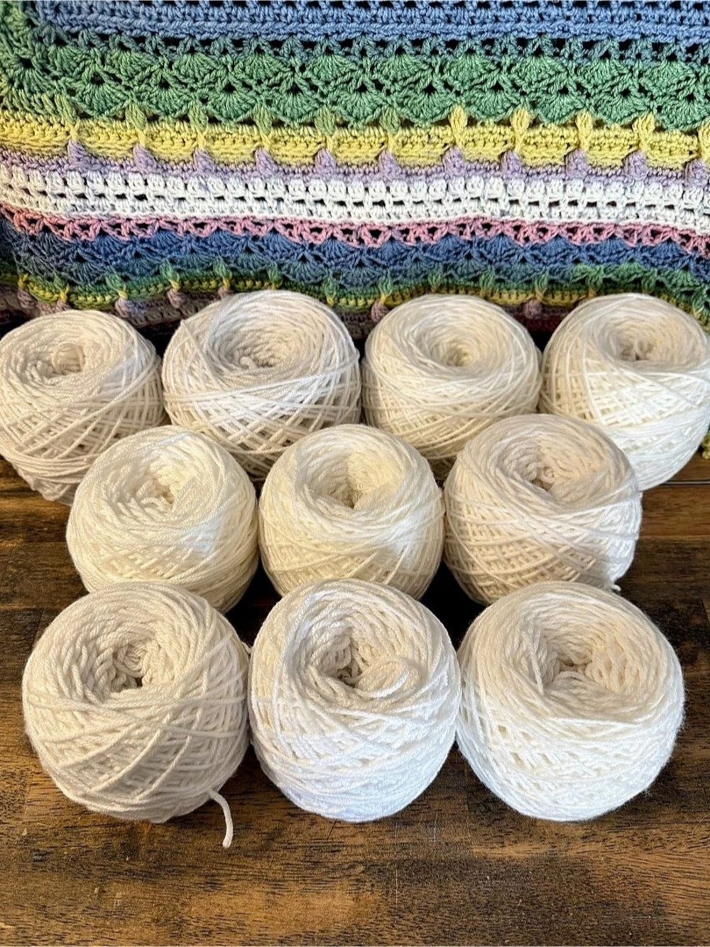 Pure & Soft White Acrylic Yarn 2+ Ibs (34.15 oz) 10 Cake Destash Large Lot